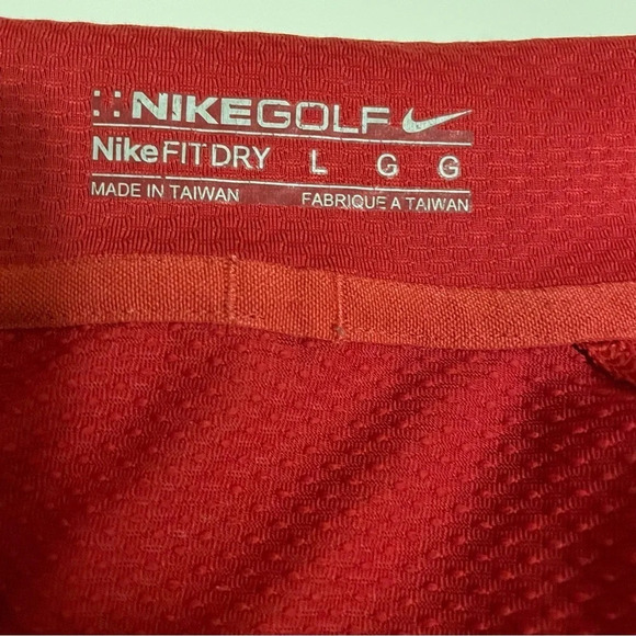 Nike Golf Dry Fit Red Golf Shirt Mens Large - Picture 5 of 5